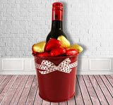 "CUBO CON VINO Y BOMBONES"