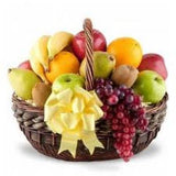 Cesta de frutas enteras con lacito
