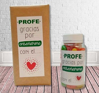 TABLETA DE CHOCO CON BOTE DE GOMINOLAS CORAZON