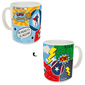"TAZA SUPERHEROE COMIC"