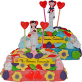 Tarta Comunión cuadrada niño y niña